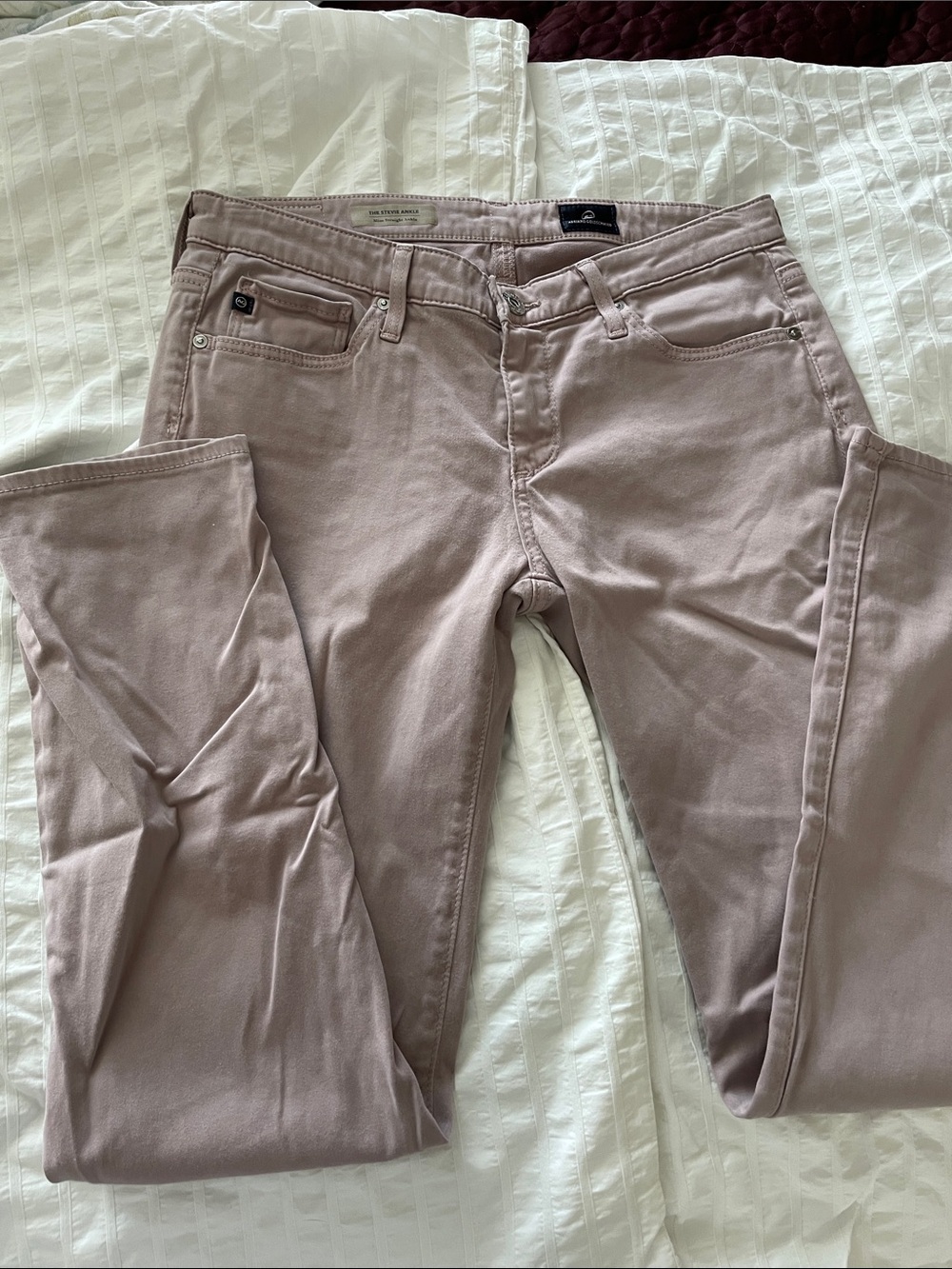 Ag Adriano Goldschmied Stevie Ankle Slim Pants in Dusty Rose 27T